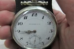 Wwi Henry Moser & Co Silver Trench Watch C.1915 Porcelain Dial. Fixed Price $2338.56.