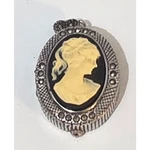 Vanity Fair Ladies Cameo Locket Watch Pewter Tone Carved Marcasite VFW566188 Vtg. Fixed Price $27.87.