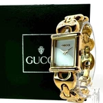 Gucci 1800L Changeable Strap Bracelet Watch Quartz White Dial Gold Black Red. Fixed Price $338.94.