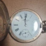Elgin Full Hunter Gold Filled Pocket Watch White Roman Dial Manual Small Sec. Fixed Price $150.00.