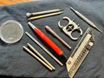 Vintage Lot Misc Watchmaker Tools- Bench Key, Caliper, Burnisher, Pin Vise. Fixed Price $34.95.