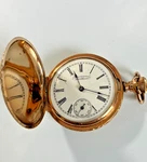 Antique American Waltham 14K Gold-filled Hunter Case Pocket Watch 1898 Ornate. Fixed Price $650.00.
