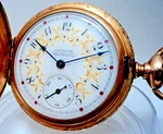 1908 Waltham 6S Seaside Gd 42MM Fancy Dial & Case Gf Hunter Pocket Watch W/chain. Fixed Price $249.99.