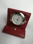 Serviced Montblanc Travel Alarm Quartz Clock 7056 Leather Case Red Swiss Watch. Fixed Price $299.63.