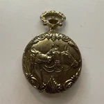 Quartex Antimagnetic Full Hunter Quartz Pocket Watch Yellow Gold Horse Motif. Fixed Price $40.00.