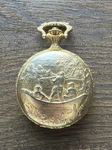 Vtg Majestron Gold Tone Pocket Watch Hunting Dogs. Fixed Price $24.49.