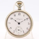 Antique 18S 1904 Elgin Smooth Edge 15 Jewels Mechanical Open Face Pocket Watch. Fixed Price $129.95.