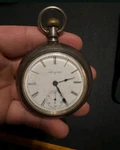 Extra Large Elgin Sterling Silver Pocket Watch Working Condition 163.3 Gr. Fixed Price $299.99.