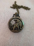 Tiger Themed Quartz Pocket Watch W/chain. Fixed Price $8.40.