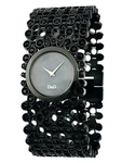 D&g Women's DW0245 Risky Black Rhinestone Stainless Steel Watch With Mop Dial. Fixed Price $496.63.