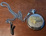 18" Vintage Benrus Quartz Pocket Watch W/- 13" Chain Gold Truck Semi Tractor. Fixed Price $24.00.