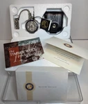 Franklin Mint Timber Wolf Pocket Watch W/ Box & Leather Pouch. Fixed Price $54.99.