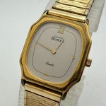 Vintage Ernest Boral Swiss Quartz Watch Men Gold Plated Band Barrel New Battery. Fixed Price $84.99.