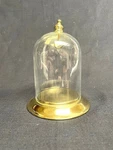 5 1/4 Tall Pocket Watch Holder Glass Dome & Brass Base Display Cloche Mint. Fixed Price $25.50.