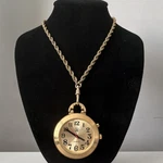 Ila Yellow Gold Quartz Pocket Watch Dial Arabic Numerals Chain. Fixed Price $20.00.