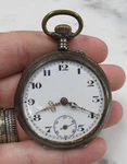Antique Private Label Pocket Watch W/ Ornate 800 Silver Case 46MM 9-I850. Fixed Price $79.99.