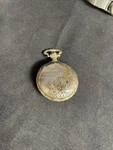 Vintage Majestron Brass Watch Quartz Pocket Gold Tone Duck & Dog. Fixed Price $19.00.