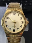 KM1101BRC2 37MM Gold Plated Singapore Movt. Quartz Unisex Watch, Run (LOT1903). Fixed Price $24.00.