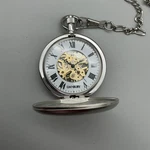 Danbury Pocket Watch Men 49MM Silver Tone Skeleton Full Hunter Manual Wind. Fixed Price $29.99.
