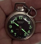 Vtg Westclox Scotty Black Glow Dark Luminous Dial Mechanical Pocket Watch Works. Fixed Price $94.99.