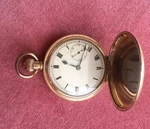Antique Eclipse Gold Plated Full Hunter Pocket Watch - Swiss Made. Fixed Price $282.05.