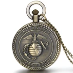 Men's United States Marine Corps Quartz Pocket Watch Antique Bronze Tone. Fixed Price $9.99.