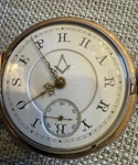 Columbus Watch Co. 14K Gold Masonic Pocket Hunter Case S/n 02404. Fixed Price $5600.00.