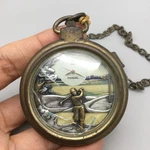 Vtg Fossil Limited Edition Golf Pocket Watch Mens 56MM Chain LE-9470 New Battery. Fixed Price $13.99.