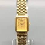 Seiko Womens Watch 17MM Gold Dial Tone V401-5121 Cracked New Battery 7". Fixed Price $50.99.