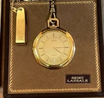 Pocket Watch Seiko Lassale 9300-5579 With Box Booklet. Fixed Price $218.31.