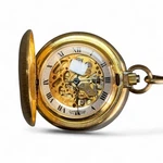 1978 Caravelle Gold Tone Skeleton W/ Roman Numerals Swiss Made Pocket Watch 8175. Fixed Price $48.99.