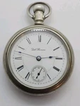 Antique Working 1893 Seth Thomas Gents Victorian Nickel Silver Pocket Watch 18S. Fixed Price $349.99.