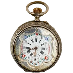 Antique 51MM Unbranded 10 Jewel Cylinder Escapement Pocket Watch .800 Silver. Fixed Price $90.40.