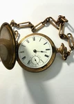 Antique Waltham Sterling Silver Pocket Watch 1884 - Engraved Train Case W/ Chain. Fixed Price $275.00.