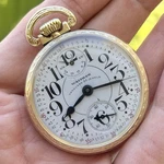 1931 Waltham 23J Gf Vanguard Up Down, Railroad Pocket Watch, 1908, 16S, Serviced. Fixed Price $1650.00.