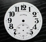 Nice Vintage 16 Size Illinois Pocket Watch Double Sunk Porcelain Dial. Fixed Price $95.00.