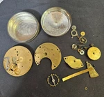 Vtg Elgin National Watch Co 563864 Pocket - Repair/ Parts Only W/ Tin Box. Fixed Price $28.00.