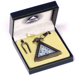 Masonic Triangle Master Mens Quartz Pocket Watch W/ Chain. Fixed Price $28.48.