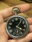 Vintage 16S 1943 Elgin Grade 594 Jewel Black Dial Wwii Military Pocket Watch. Fixed Price $149.99.