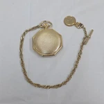 Pencron Pocket Watch Gold Tone Quartz Date Swiss Rare As-is. Fixed Price $17.99.