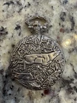 Vtg Calvin Hill Silver-tone Men's Pocket Watch With Hound & Deer Relief. Fixed Price $22.00.