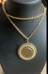 Vintage Statement Coin Necklace 1897 Native American Head Penny W Rhinestones. Fixed Price $30.00.