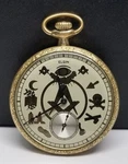 FAPW706 1923 G.f. Elgin Masonic Pocket Watch, Grade 303, Size 12S, J, Working.. Fixed Price $329.99.