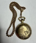 Armitron Quartz Pocket Watch Gold Tone Hunting Dog Scene Hunters Railroad. Fixed Price $18.00.