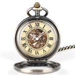 Antique Smooth Hollow Dial Mechanical Pocket Watch Classic Gift W/ 14.8IN Chain. Fixed Price $20.41.