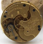 1889 Hampden Pocket Watch Movement 594544 Grade 200 6SZ 7J (dl). Fixed Price $19.95.