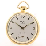 Vintage 48MM Wyler The Skipper Mechanical Open Face Pocket Watch Swiss Gold Tone. Fixed Price $226.00.