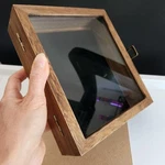 Wooden Jewelry Display Case With Tempered Glass Top Lid Deeper 2.2" Design Brown. Fixed Price $27.35.