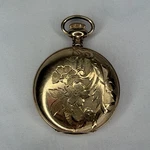 Elgin Philadelphia Watch Case Co. Pocket Gold Color Flower Design. Fixed Price $199.00.