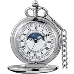 Smooth Pocket Watch Moon Phase Calendar Roman Numerals Scale Quartz Wa.... Fixed Price $36.30.
